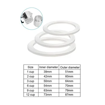 1PC Coffee Rubber Ring Bialetti Gasket Set Flexible Washer Gasket Ring Replacenent For…