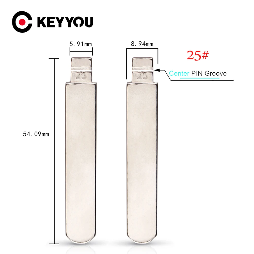 

KEYYOU 10PCS HON66 Flip Blank key Blade 25# for Toyota Accord Fit City New Odyssey for KD Xhorse Remotes