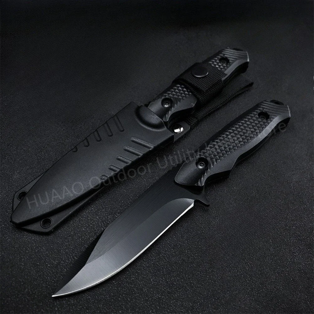 Pesca al aire libre portátil Premium senderismo Camping cuchillo de hoja fija supervivencia jungla multiherramienta 5Cr13MoV hoja ABS mango