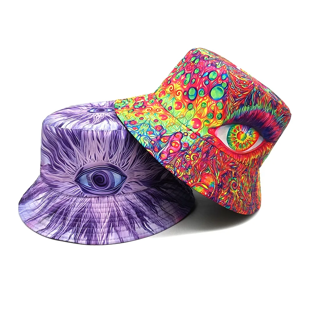 New European and American Style Personalized Hip-Hop Beach Travel Hats, Sun Hats, Men's and Women's Three-Dimensional Eye-Shaped