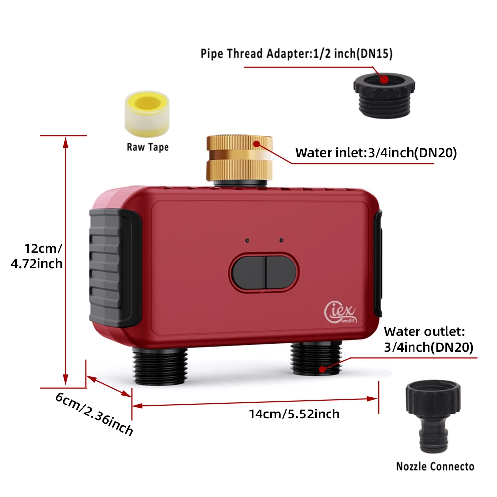 WIFI & ZIGBEE Smart 2 Zone Watering Timer Garden Automatic Irrigation System Drip Sprinkler Controller Valve Smart Life Tuya