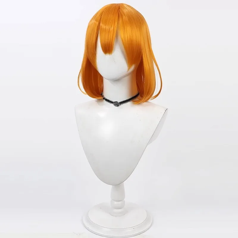 ويستوريا: شعر مستعار كوسبلاي Wand and Sword Colette Loire برتقالي من السيليكون لفروة الرأس بوب مقطوع هدية الهالوين #3