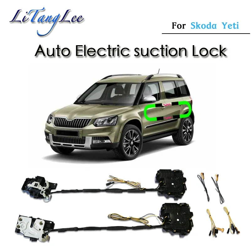 For Skoda Yeti 2009~2017 Car Soft Close Door Latch Pass Lock Actuator Electric Absorption Suction Silence Closer