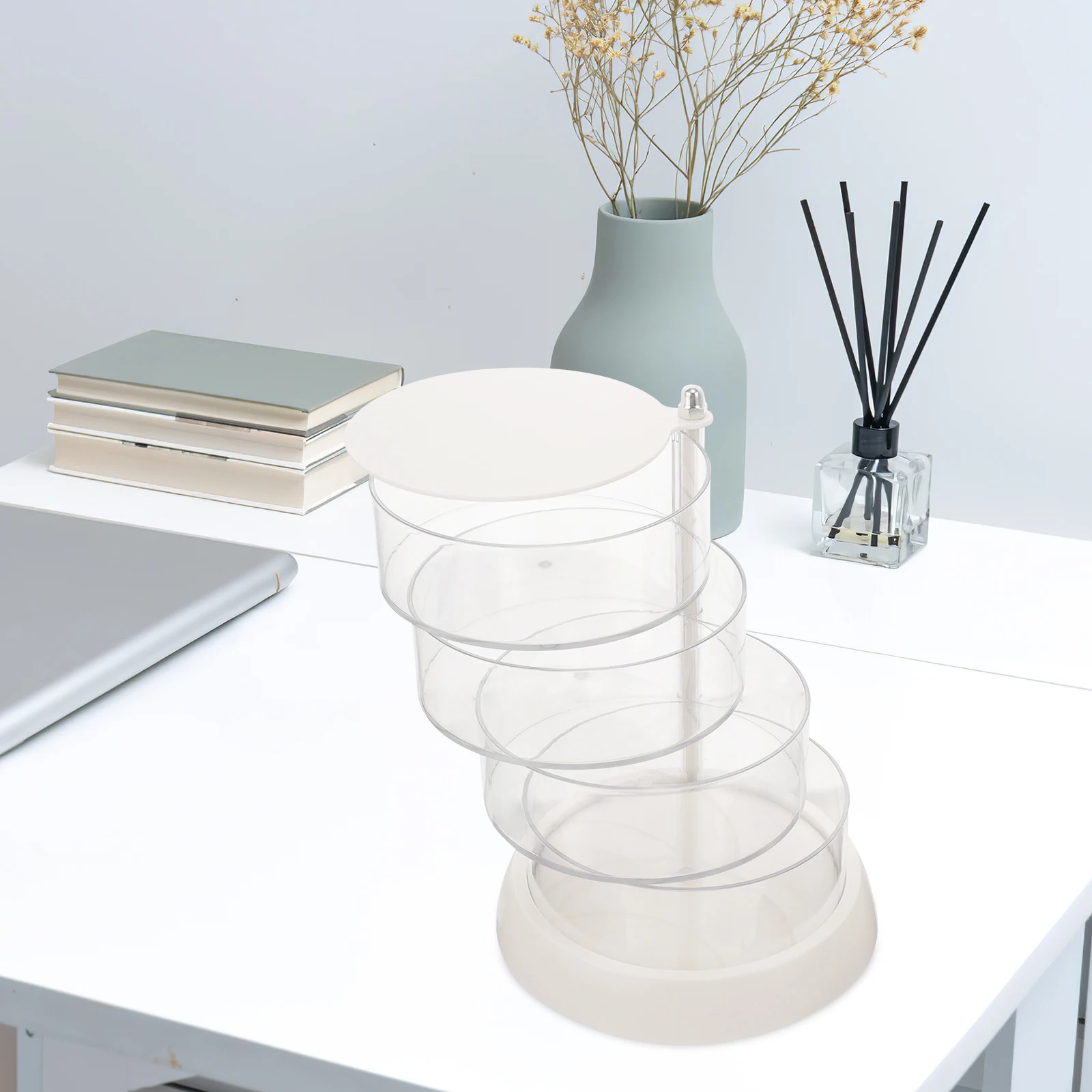 

4-Layer Rotatable Jewelry Storage Box Clear Organizer For Bracelets Rings Necklaces Dust-Proof Transparent Design 4 Tier Display