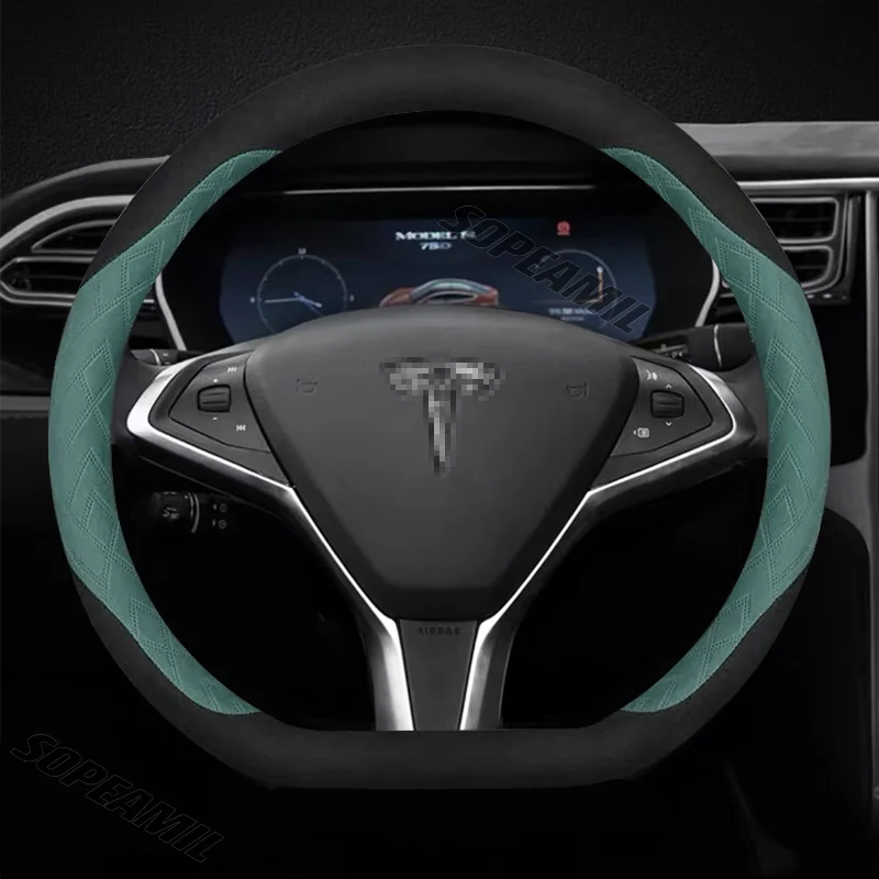 

Car Steering Wheel Cover For Tesla Model 3 Model Y Model X Model S 2018 2019-2022-2024 Car Interior Steering Wheel Accessories