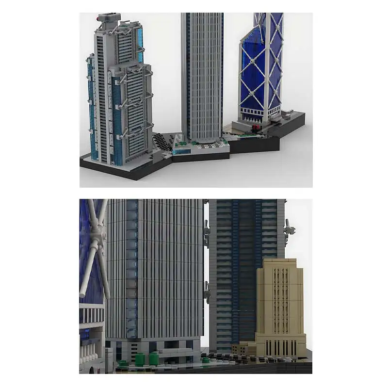 Hot Selling Central Hong Kong Model Technology Bricks City Center Scenery Building Blocks Architecture Toy Set Kids Puzzle Gift