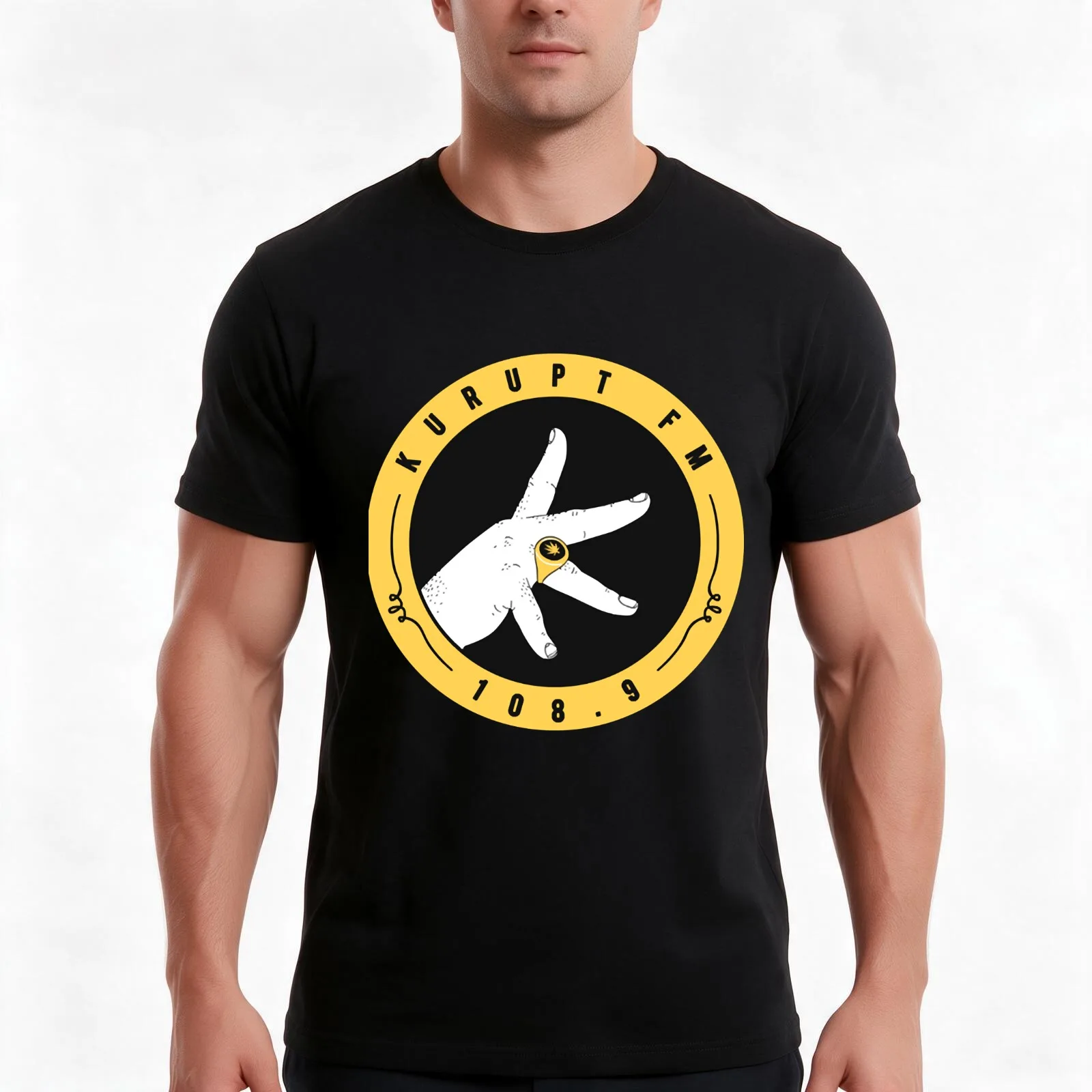 Kurupt FM Logo T-Shirt Summer Casual Cotton Tee Oversized Streetwear Tops Vintage Graphic Print Loose Fit Short Sleeve