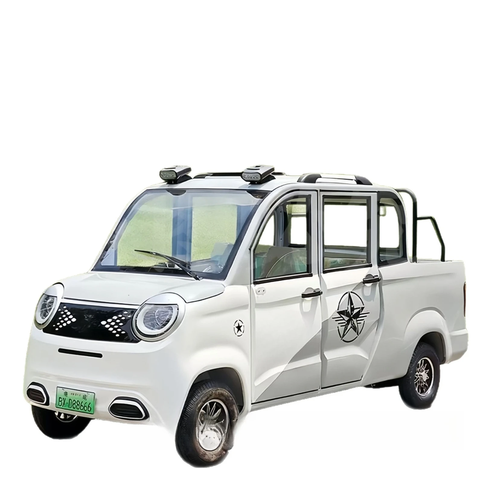 New electric four-wheeled pickup truck passenger and cargo dual-purpose household transfer oil-electric lithium battery car car