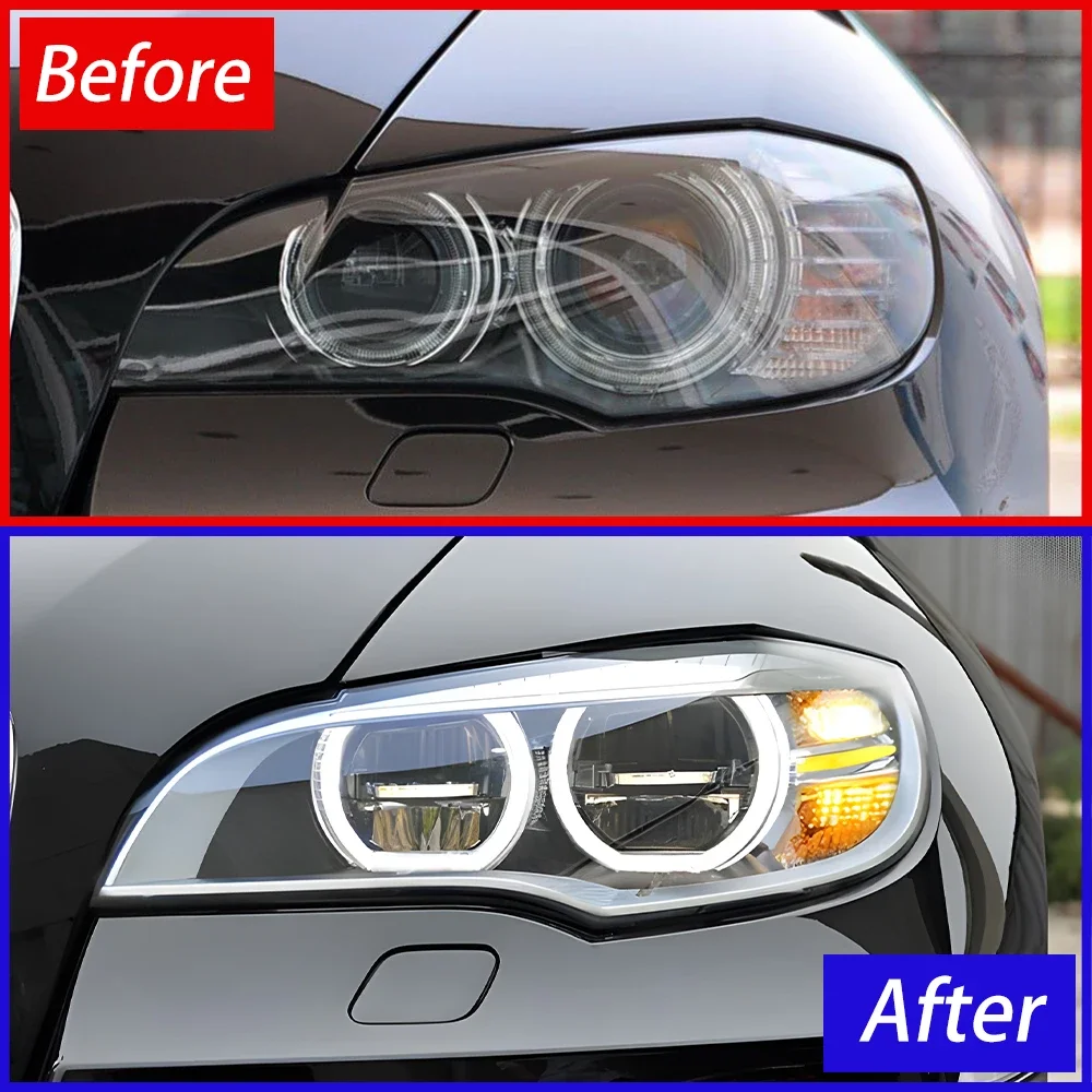 For BMW X6 E71 28i 35i 40i 50i 2008-2013 LED Auto Headlights Assembly Upgrade High Configure Projector Lens Tool Accessories