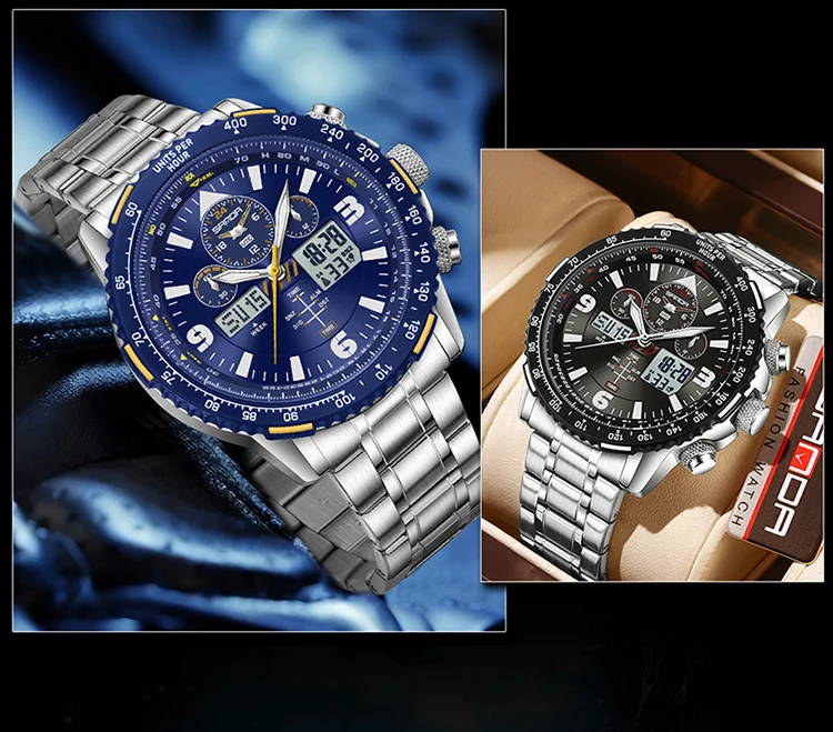 SANDA Neue Business-Quarzuhren für Herren, modisches Edelstahlband, Datum, multifunktionaler Chronograph, 5 Bar, wasserdichte Uhr – Detail 16