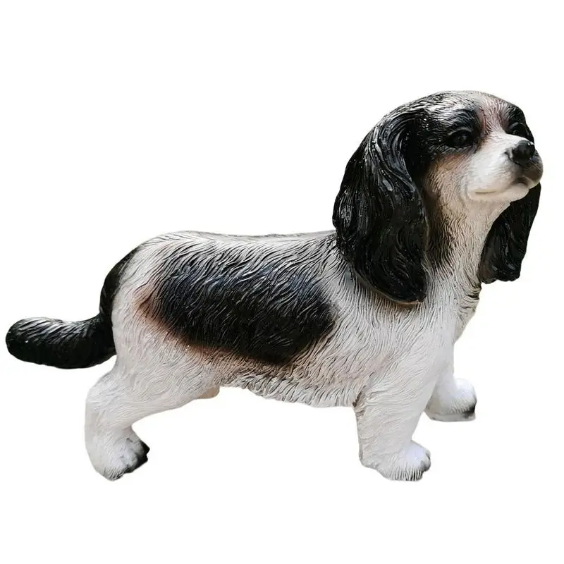 Dog Statues Outdoor Resin Dog Figurines Home Decor Basset Hound Yard Ornaments Puppy Collectible Sculptures For Animal Lovers