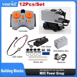 High-Tech MOC Train Motor Set Bricks Kit IR Speed Remote Control AAA Battery Box Building Blocks 88002 88000 Power Functions