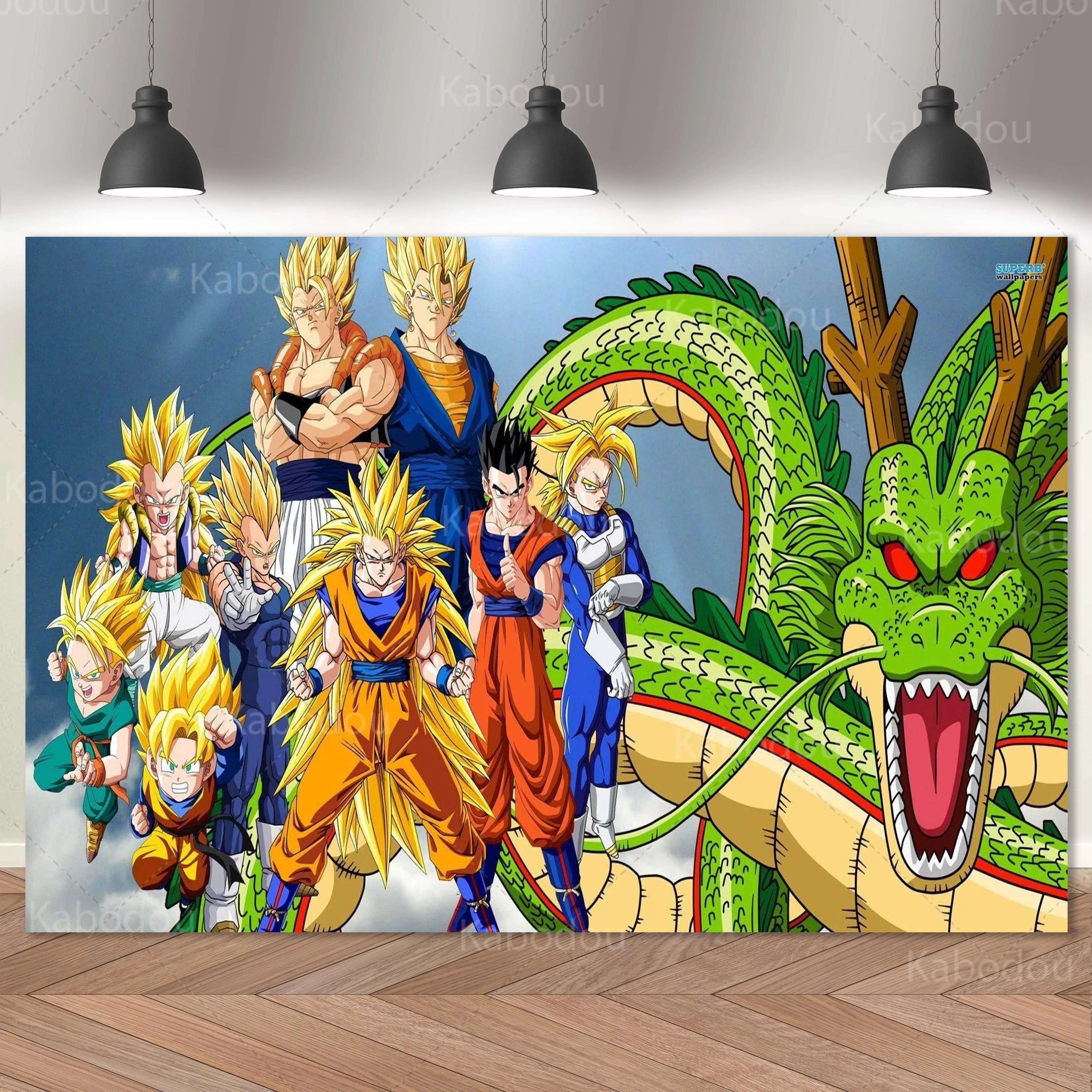 Dragon Ball Goku sfondo Kid Birthday Party Decoration Photography Background Banner Poster Baby Shower Studio puntelli