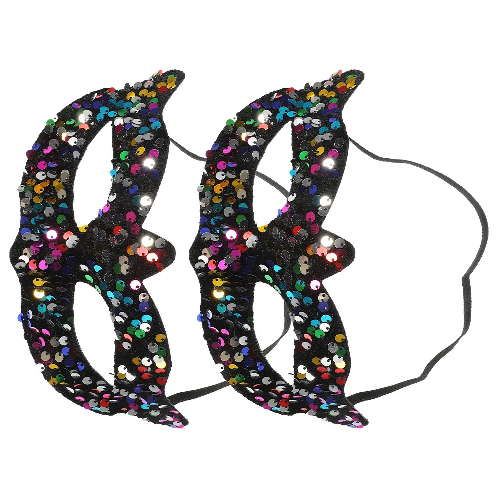 2pcs Sequin Vintage Party Masquerade Carnival Ball Prom Evening Costume Accessory Masquerade Accessory For Women