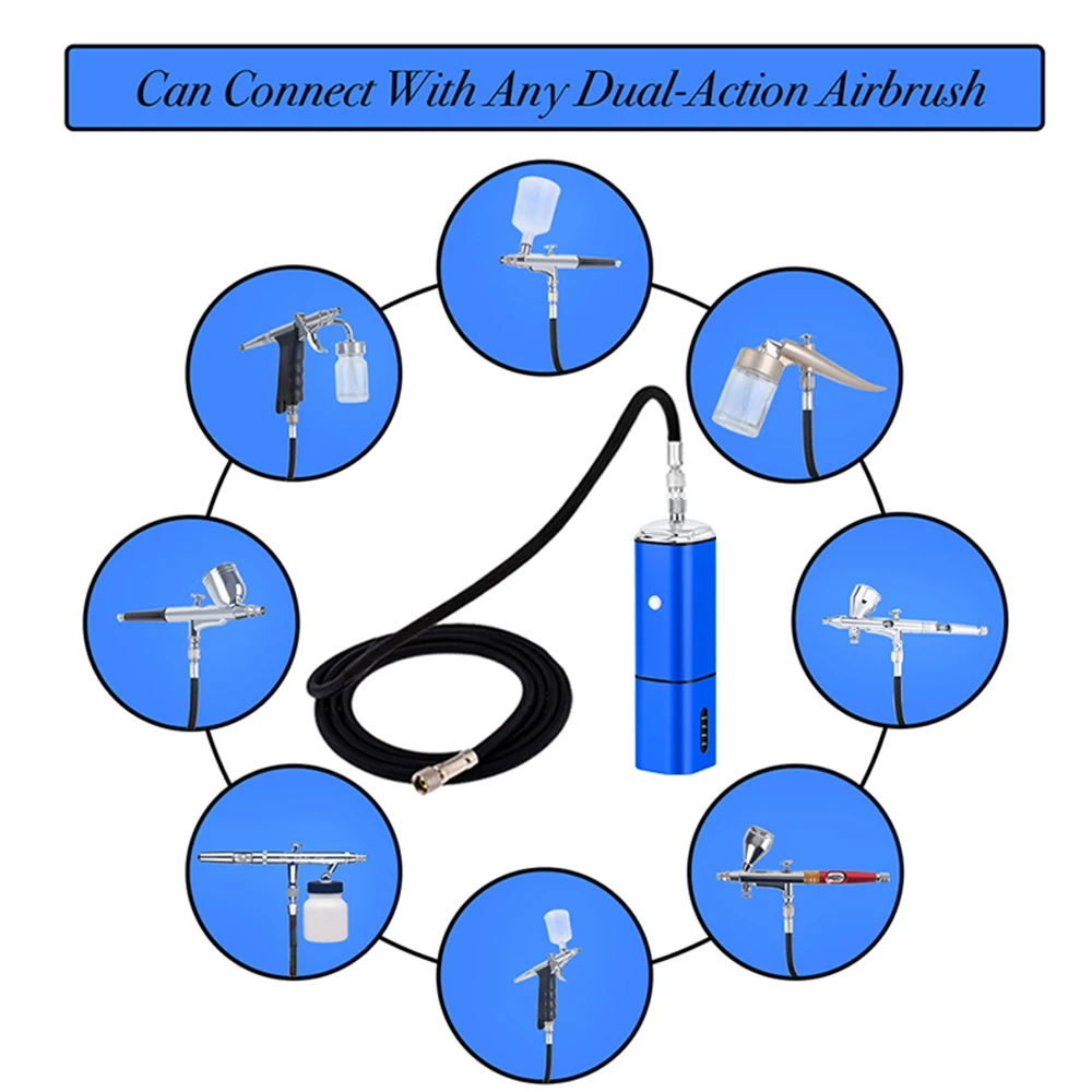 Cordless Airbrush Higher Pressure With Compressor Super Works Auto Start And Stop Quiet Rechargeable Machine