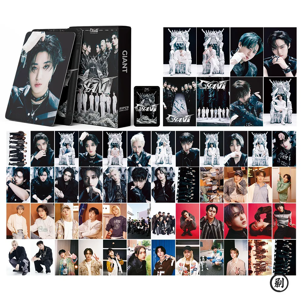 

55PCS Stray Kids GIANT Soporte LOMO Tarjeta KPOP Niño Grupo SKid Colección Casera Tarjeta Fotográfica Mercancía De Celebridades
