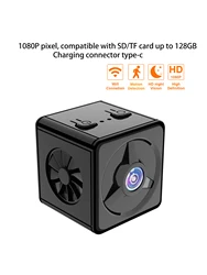 Hd wireless night vision camera, 1080P, HD wide-angle shooting, TF card storage, mobile phone remote, 360° cycle camera
