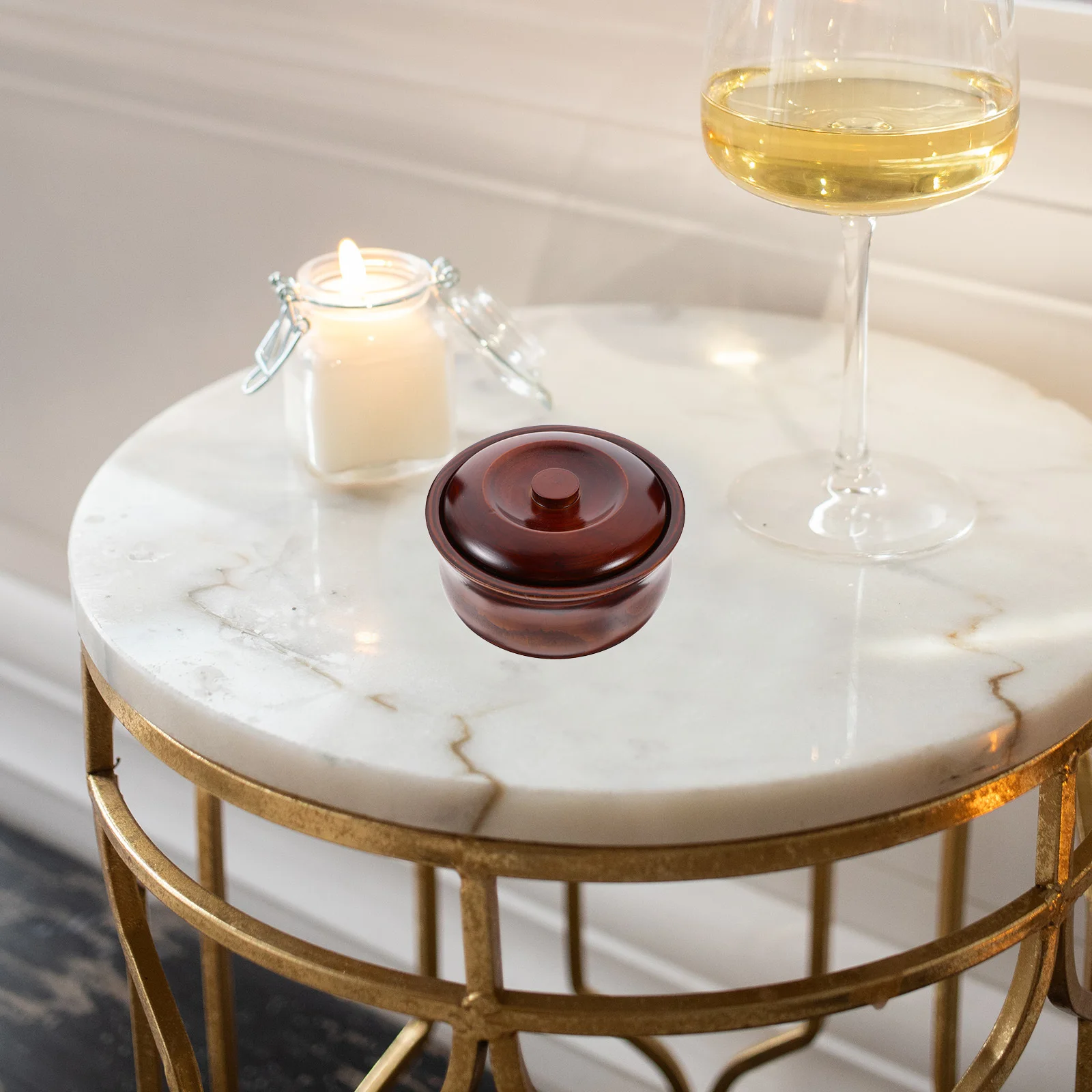 

Wooden Fruit Plate Cover 16cm Diameter 8cm Height Snack Container Candy Dish Decorative Tray for Kitchen Bedroom