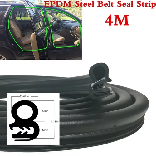 Imagen 2 del producto Burlete de goma para puerta de coche, cinturón de acero, burlete insonorizado, Kit de sellado impermeable, tira de sellado de goma, embellecedor de borde