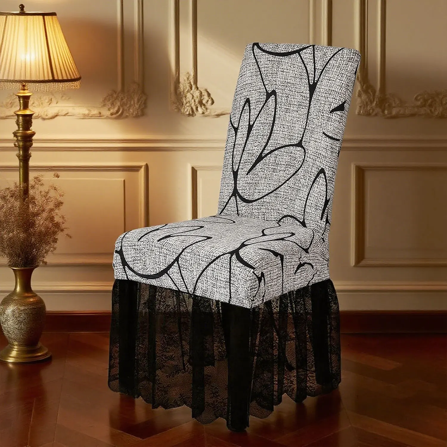 

1pc elastic short skirt chair cover and anti-stain stool cover, suitable for pet room and home decoration