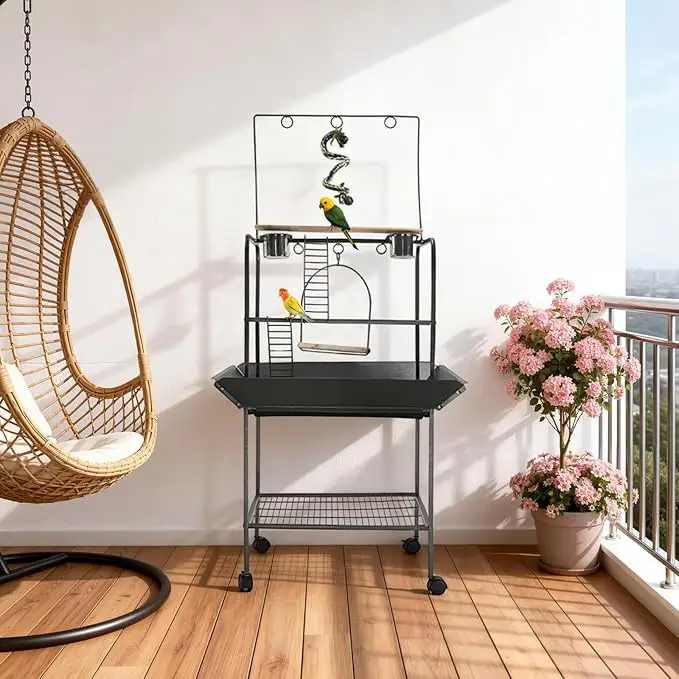 

Маленькая игровая площадка для попугаев на колесиках, центр активности для птиц с перьями-поставлялками и лестницами, игровая площадка для птиц для дома и улицы