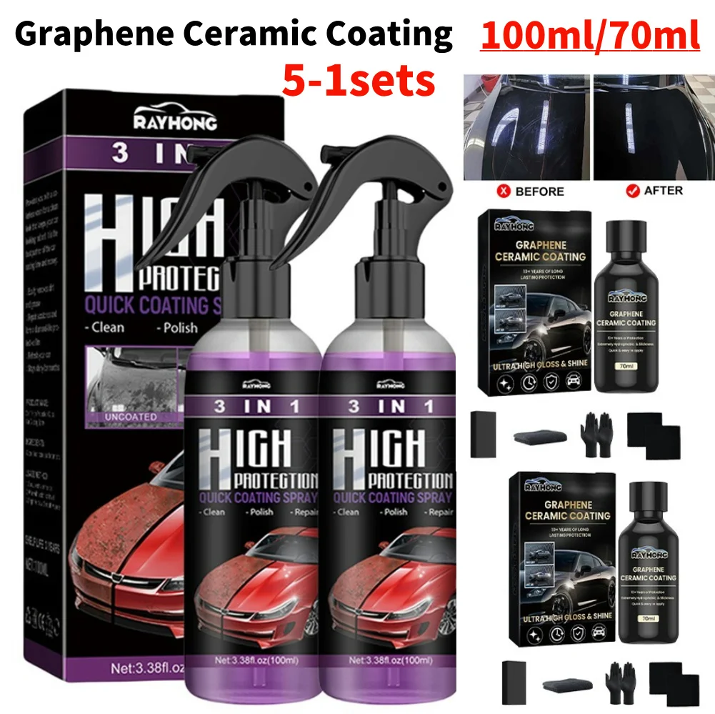 100ml Graphene Ceramic Coating Advanced Technology Super Hydrophobic Maintenance Liquid UV Glow Graphene Glass Plated Car Polish