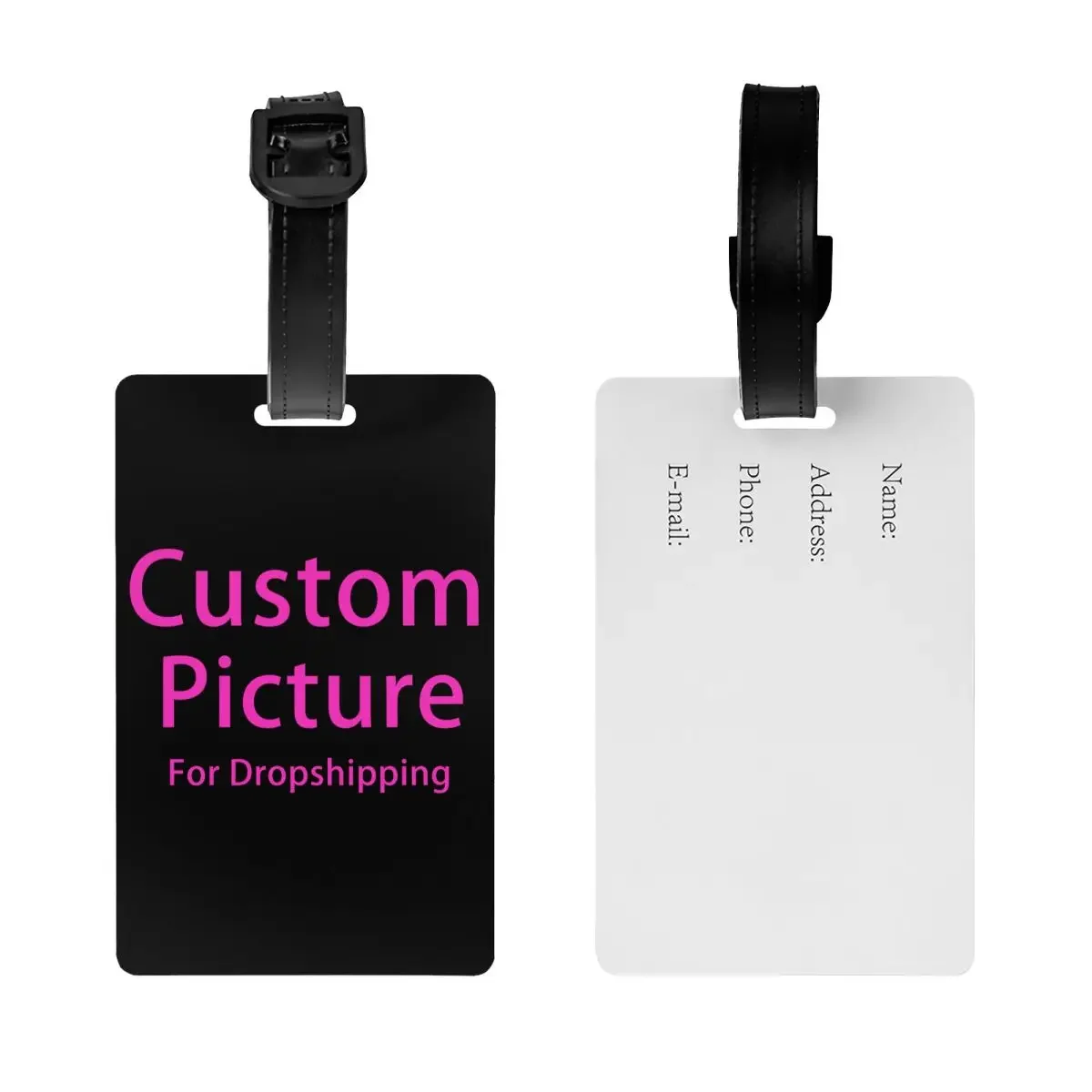 Personalized Custom Photo Logo Luggage Tag for Suitcases Customized DIY Print Privacy Cover ID Label