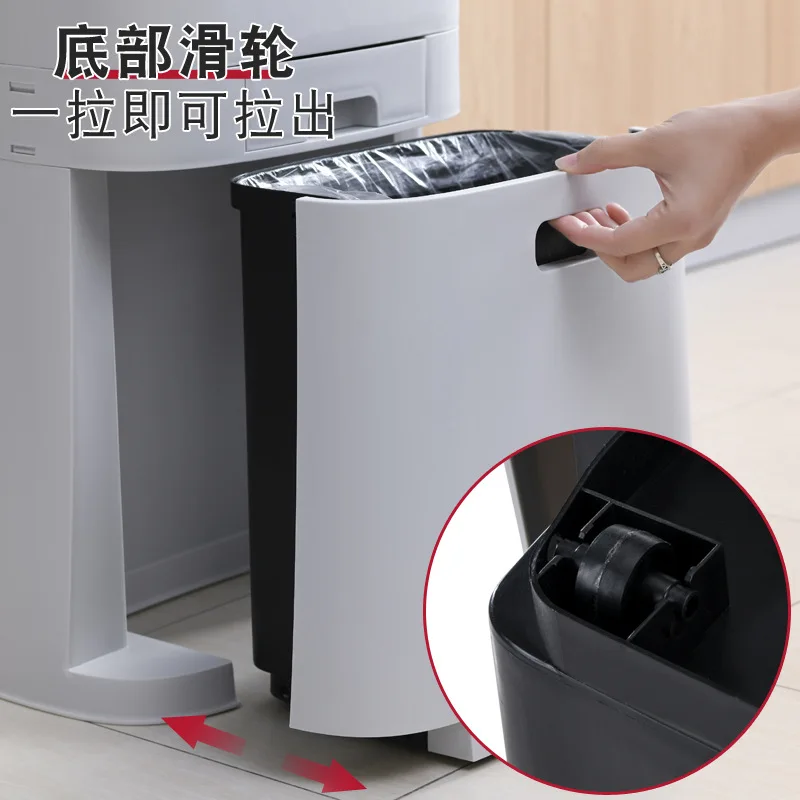 Kitchen Step Trash Can with Lid Large Dual Compartment Waste Bin for Dry Wet Waste Home Bathroom Garbage Can