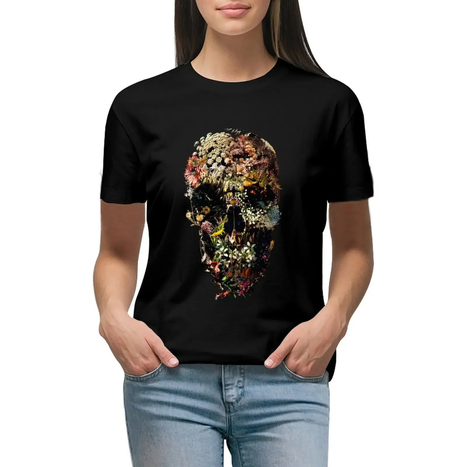 Smyrna Skull T-Shirt graphics summer top plus size tops kawaii clothes t shirts for Women