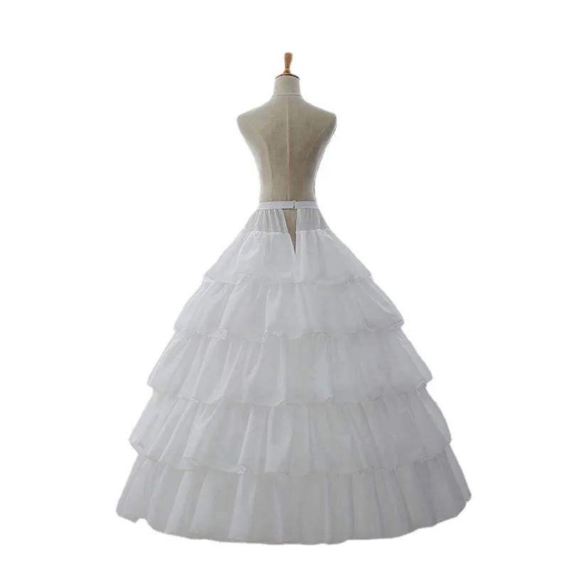 New Bride Wedding Petticoat Daqi Wedding Dress Skirt Four Laps Imported Lotus Leaf Elastic Belt