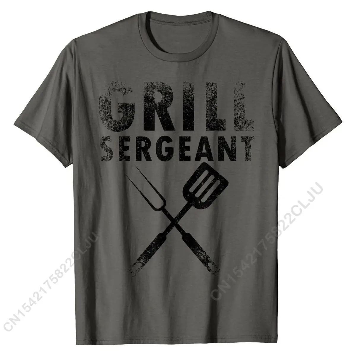 THE GRILL SERGEANT T SHIRT Father's Day Gift Dad BBQ Cook T-Shirt Personalized Shirts Cotton Men's Tshirts Personalized Slim Fit