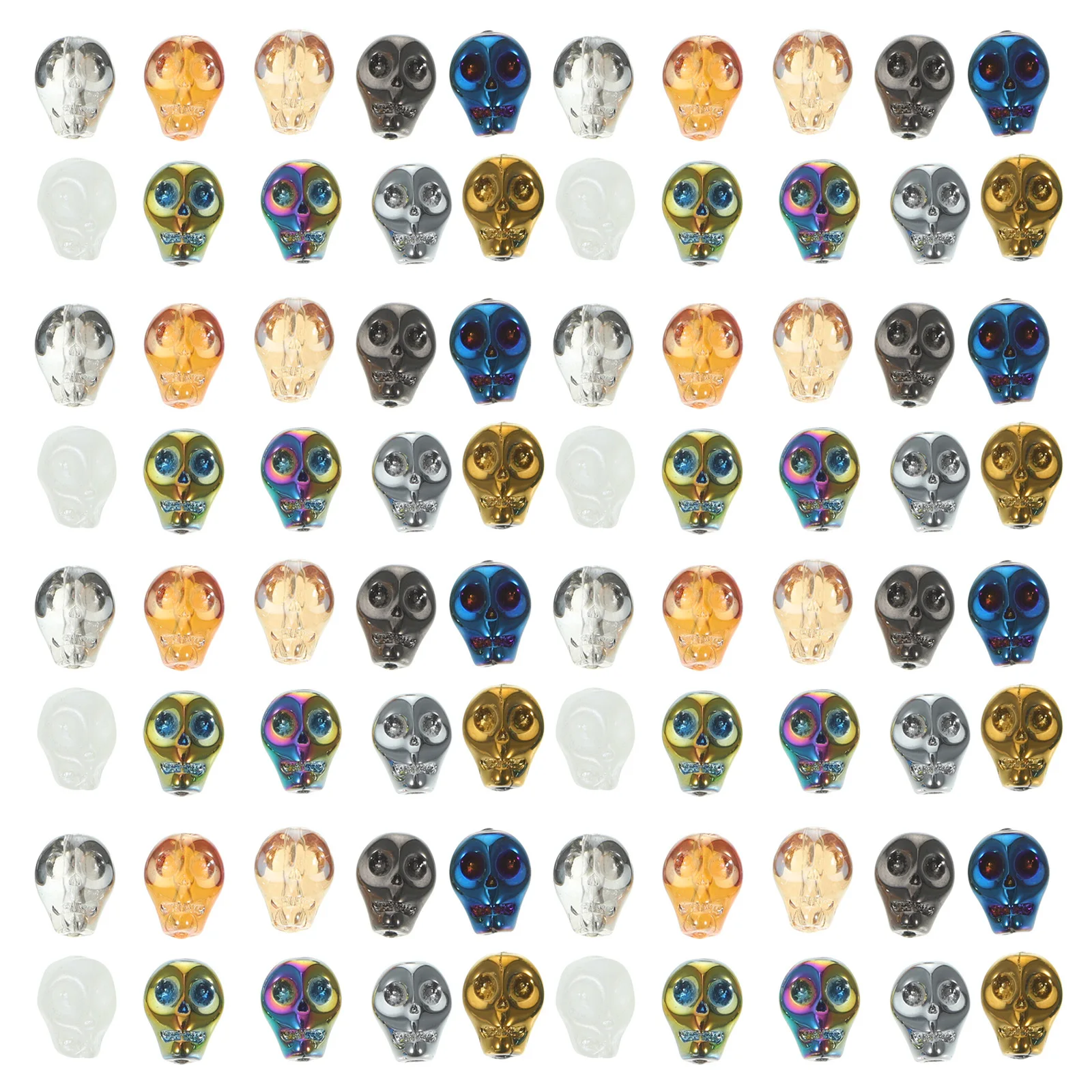 

140pcs Skull Glass Spacer Jewelry Craft Accessories For Jewelry Making Diy Crafts Necklace Bracelet Earrings Handmade