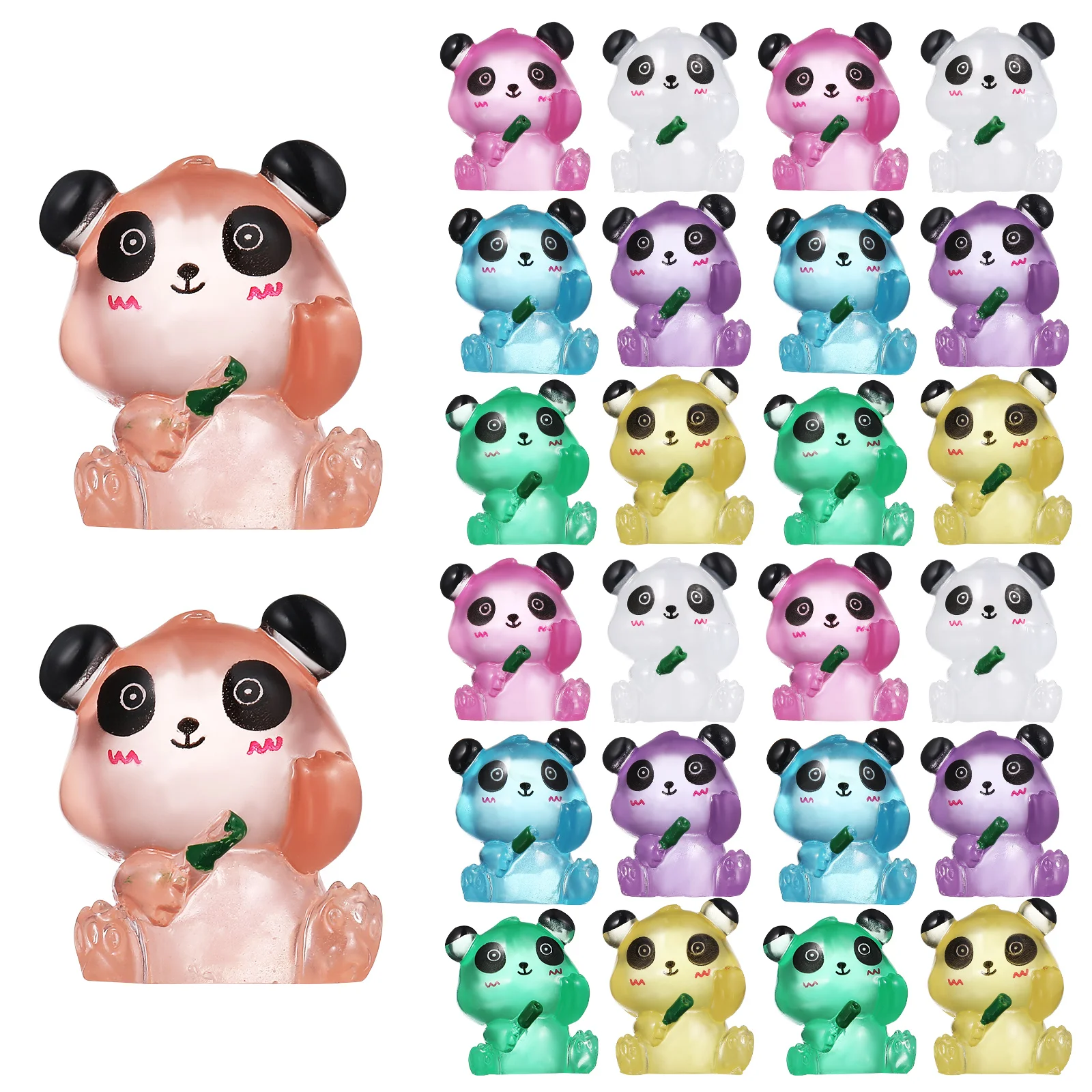 

56pcs Panda Statue Mini Resin Animals Cute Desk Ornament Home Decor Garden Figurine Animal Statues