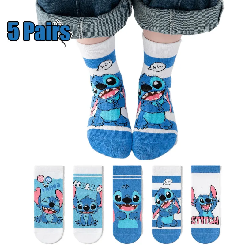 5 Pairs Spring Autumn Cartoon  Children Socks Boy's Socks Middle Tube sock Cotton Cute Kids Socks Girl Sock Size 1-8 Years