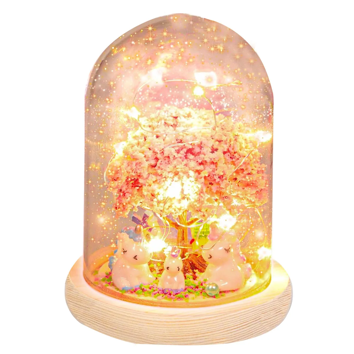 DIY nightlight micro-landscape handmade gifts, romantic Valentine\'s Day gifts, creative handmade fairy lamp toys, immortal flowe