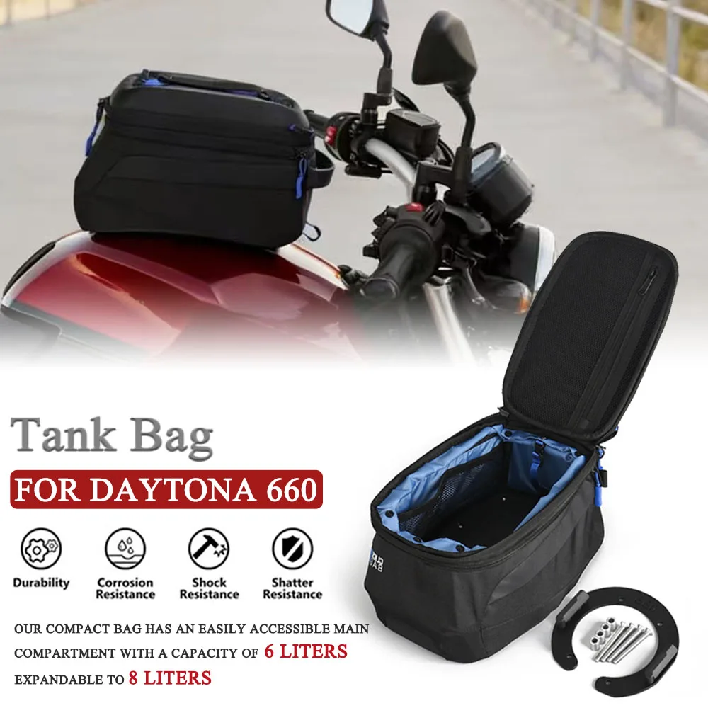 

2024 2025 2026 Tank Bag Luggage Storage Bags 6L~8L Fits For DAYTONA 660 Daytona660 Daytona 660 Motorcycle Accessories Black