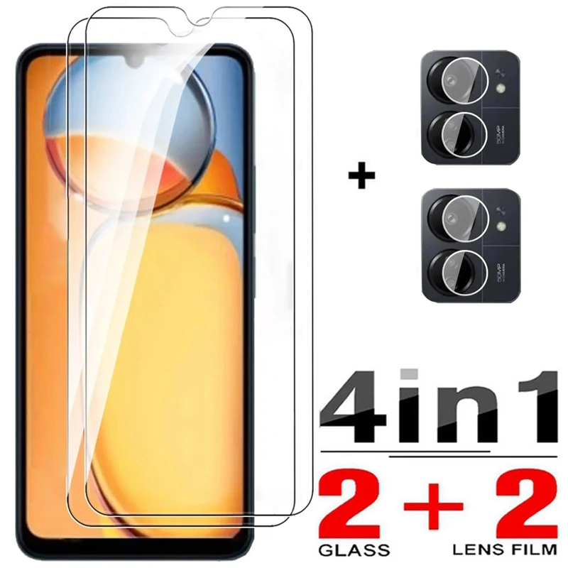 4in1 Tempered Glass For Redmi 13C Screen Protector Camera Lens Protective Film for Xiaomi Redmi 14C 14R Redmi 13C Redmi13C Glass