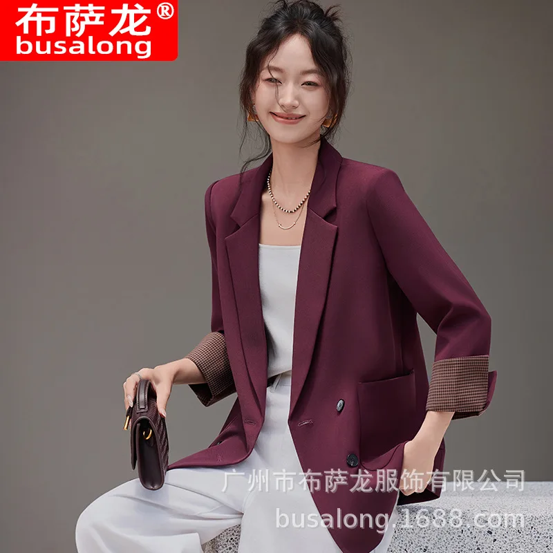 

2025New Stylish Fashion Suit Casual Women's Long Sleeve Professional Blazer Formal Women's Single Jacket Workwear1897