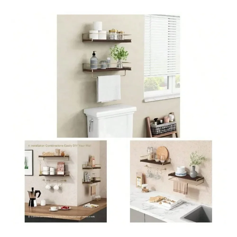 

Плавающие полки-органайзеры для ванной над унитазом, настенные полки для ванной с вешалкой для полотенец, угловая настенная полка для декора спальни