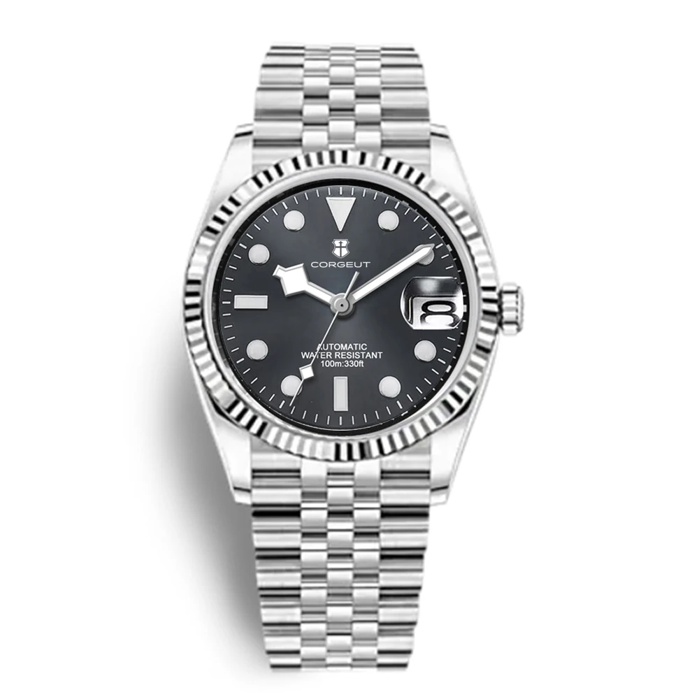 

Новые роскошные мужские/женские часы nh35 Corgeut 36 мм/39 мм, автоматические механические наручные часы Jubliee, сапфировые часы со снежинкой, 10 бар, часы для плавания