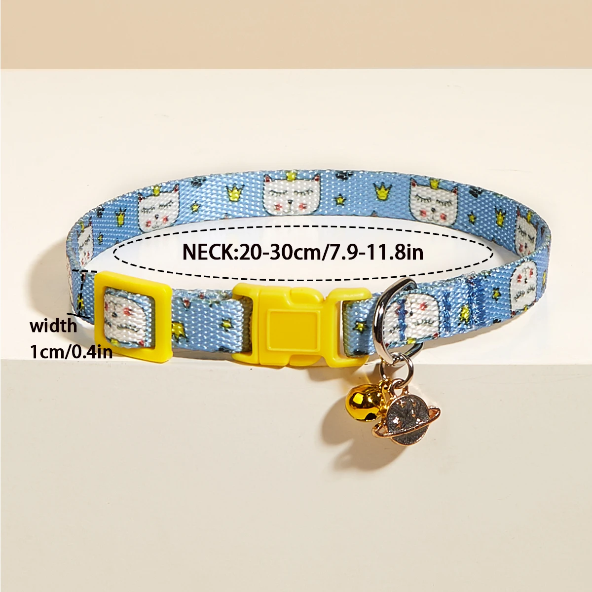 Nur süßes Katzenhalsband für Kätzchen und Welpen, Haustierhalsband mit Anhänger, Glocken, bedrucktem Muster, trendigem, verstellbarem, dekorativem Halsring – Detail 13