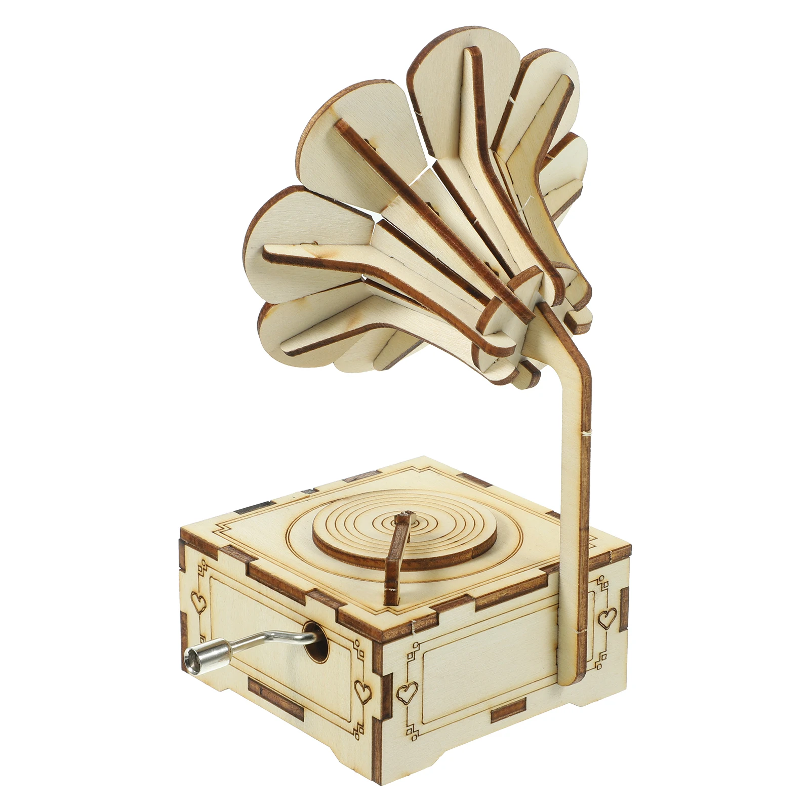 

Wooden DIY Musical Box Ornament Creative Hand Shake Music Box Home Office Decoration Craft Gift Office Decor Musical Plaything