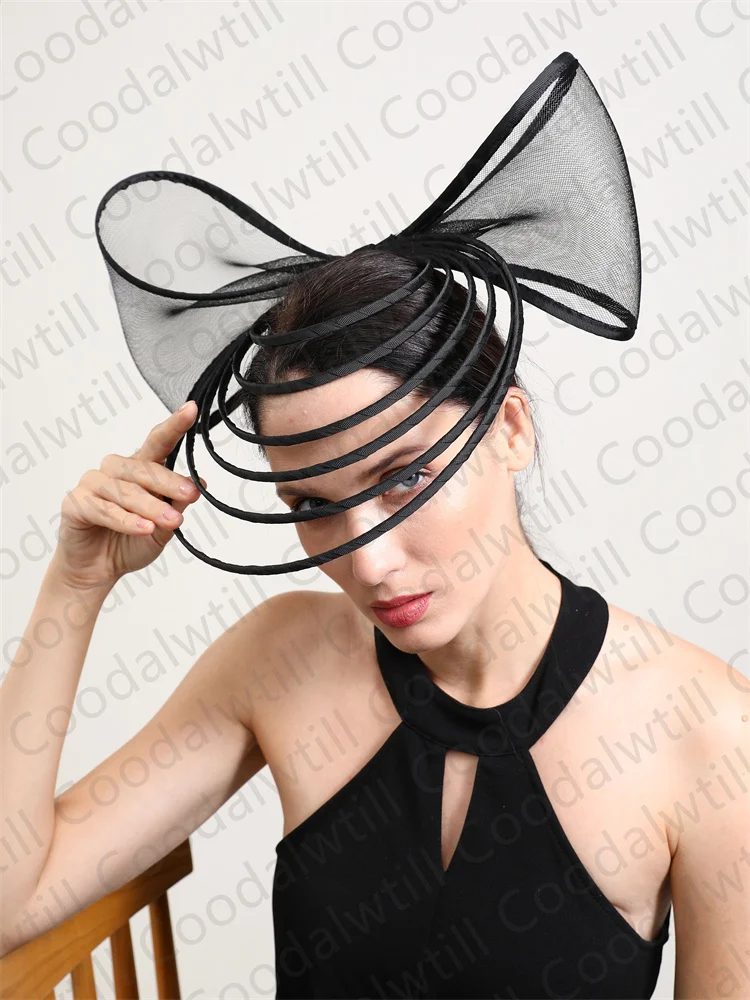 Bow Fascinator Hats For Women Wedding Church Elegant Hair Accessories New Fashion Ladies Pillbox Cap Hair Clip Race Headwear