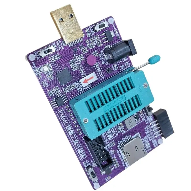 R53C EMMC Imaging Device Featuring USB3.0 Adapter 809H Holder for Efficient Chip Programming and Backup
