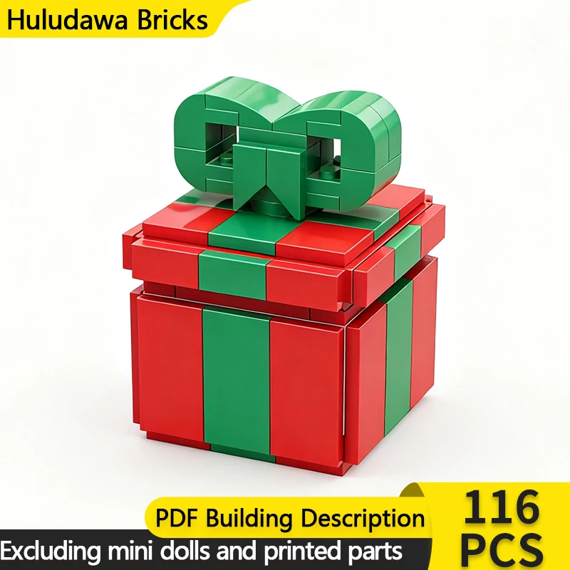 

Модель City Street View MOC, строительные кирпичи, рождественская подарочная коробка, модульная технология, детские праздничные подарки, сборка игрушек, костюм