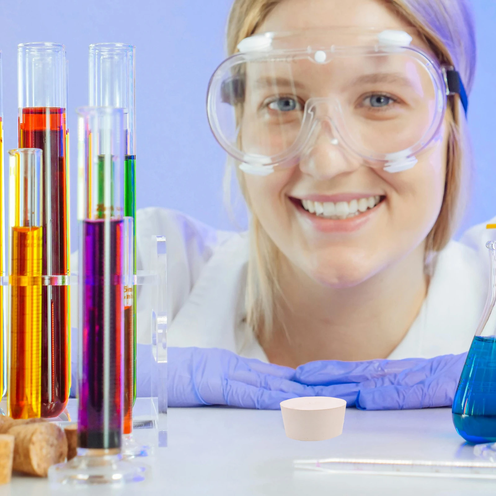 

2Pcs Test Tube Rubber Stoppers Durable Sturdy Useful Cater Different Requirements Good Material Rubber Bungs Stoppers