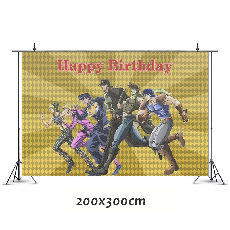 JoJo\'s Bizarre Adventure Birthday Party Decorations TV Show Baby First Theme Supplys Banner Cups Plates for Kids Jotaro Dio