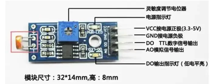 Photo Resistor Sensor Module 3.3-5V Wide coltage LM393 Comparator Digital Light Intensity Detection for APM PIX flight control