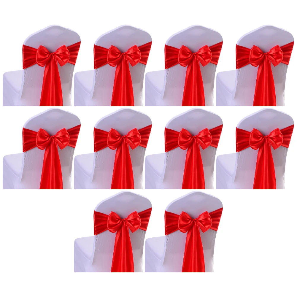Satin Chair Sashes 10 Pcs for Event Decorations Enhance Your For Wedding and Party with Trendy and Reusable Bands