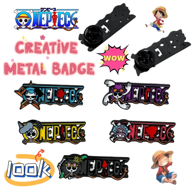 

One Piece Chopper BROOK High Color Value Creative Personality Metal Badge Animation Peripheral Coat Backpack Brooch Decoration
